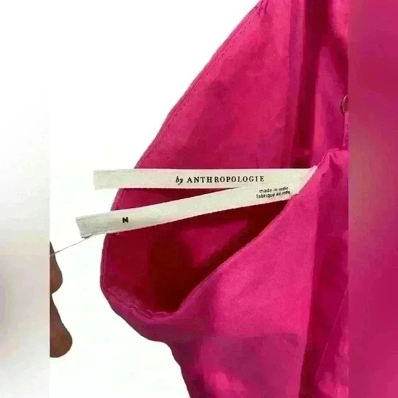 NWT Anthropologie The Hartley Shift Mini Dress Neon Pink with Tassels Size M - Picture 8 of 15